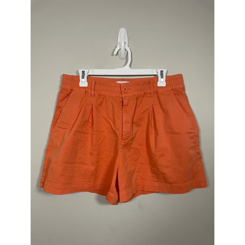 Michael Stars Sasha High Rise Reverse Pleat Orange Shorts Size Large